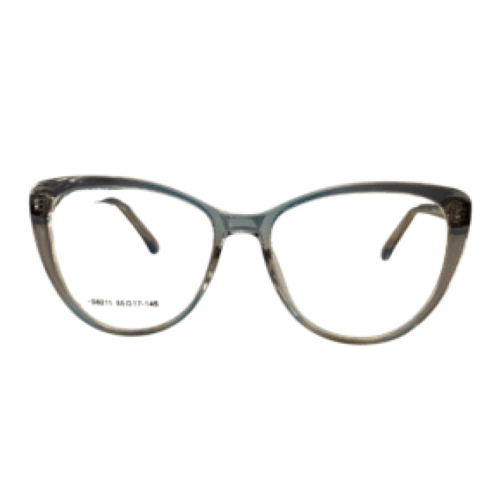 Armação redonda cristalina com azul feminina