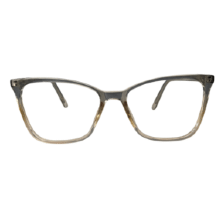 Armação quadrada Cristalina cinza degradê com detalhes marrom feminina