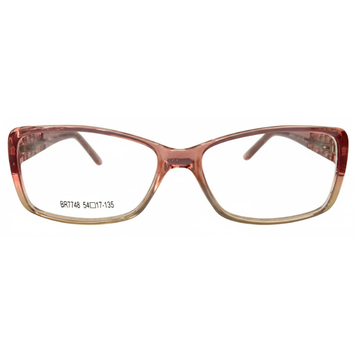 Armação retangular rosa degrade feminina